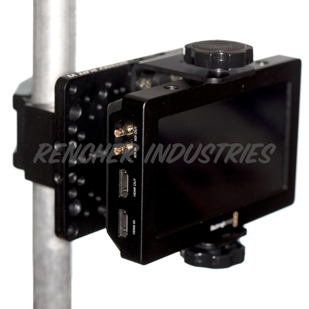Intersex Plate can be used to attach monitors to speed rail and light stands with a mafer clamp